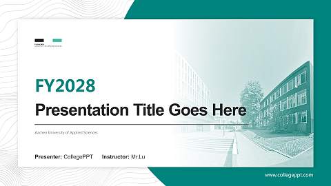 Aachen University of Applied Sciences Academic Presentation/Research Findings Report PPT Template