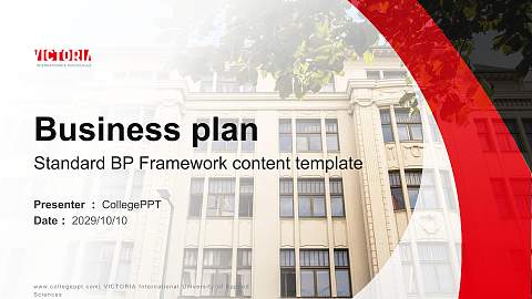 VICTORIA International University of Applied Sciences Competition/Entrepreneurship Contest PPT Template