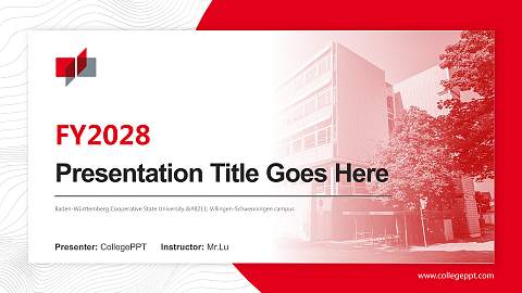 Baden-Württemberg Cooperative State University – Villingen-Schwenningen campus Academic Presentation/Research Findings Report PPT Template