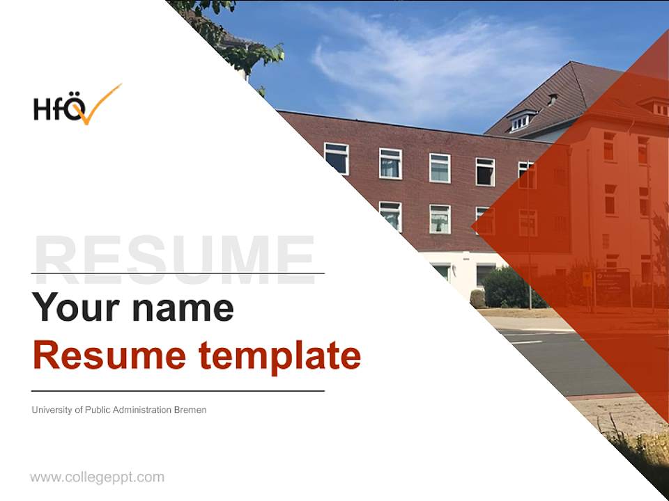 University of Public Administration Bremen Resume PPT Template4:3 ratio PPT effect preview image5