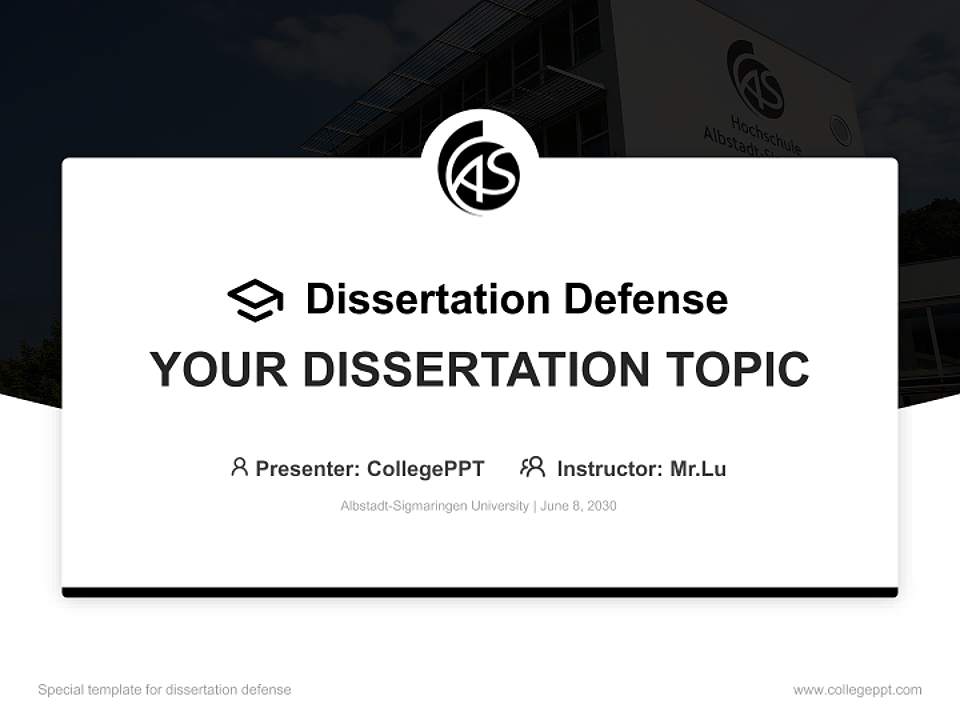 Albstadt-Sigmaringen University Graduation Thesis Defense PPT Template4:3 ratio PPT effect preview image7
