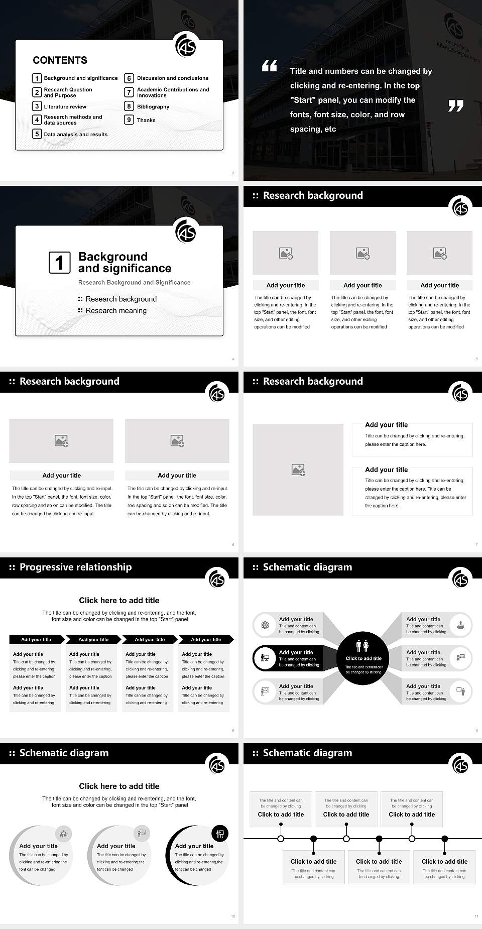 Albstadt-Sigmaringen University Graduation Thesis Defense PPT Template4:3 ratio PPT effect preview image2
