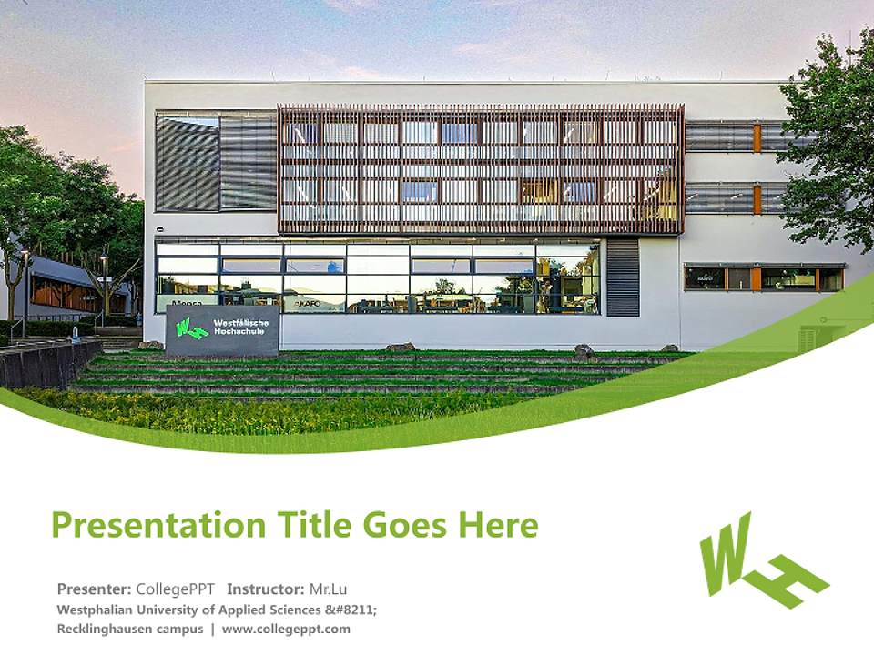 Westphalian University of Applied Sciences – Recklinghausen campus Course/Courseware Creation PPT Template4:3 ratio PPT effect preview image5