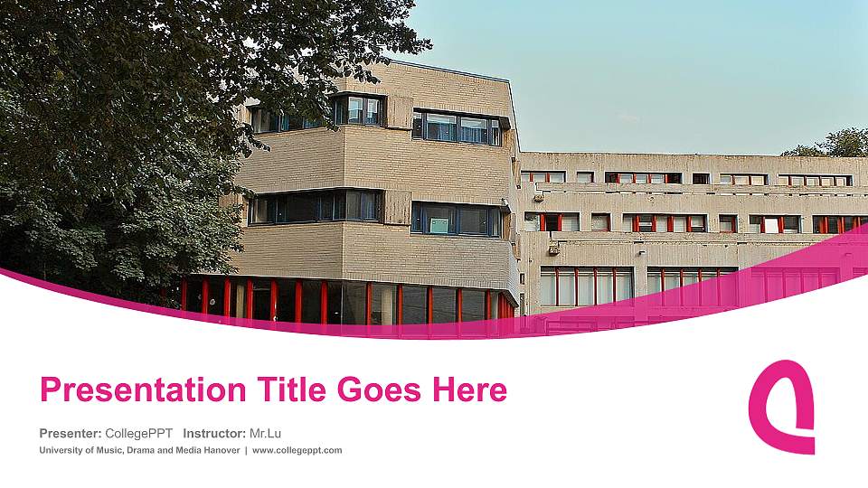 University of Music, Drama and Media Hanover Course/Courseware Creation PPT Template16:9 ratio PPT effect preview image