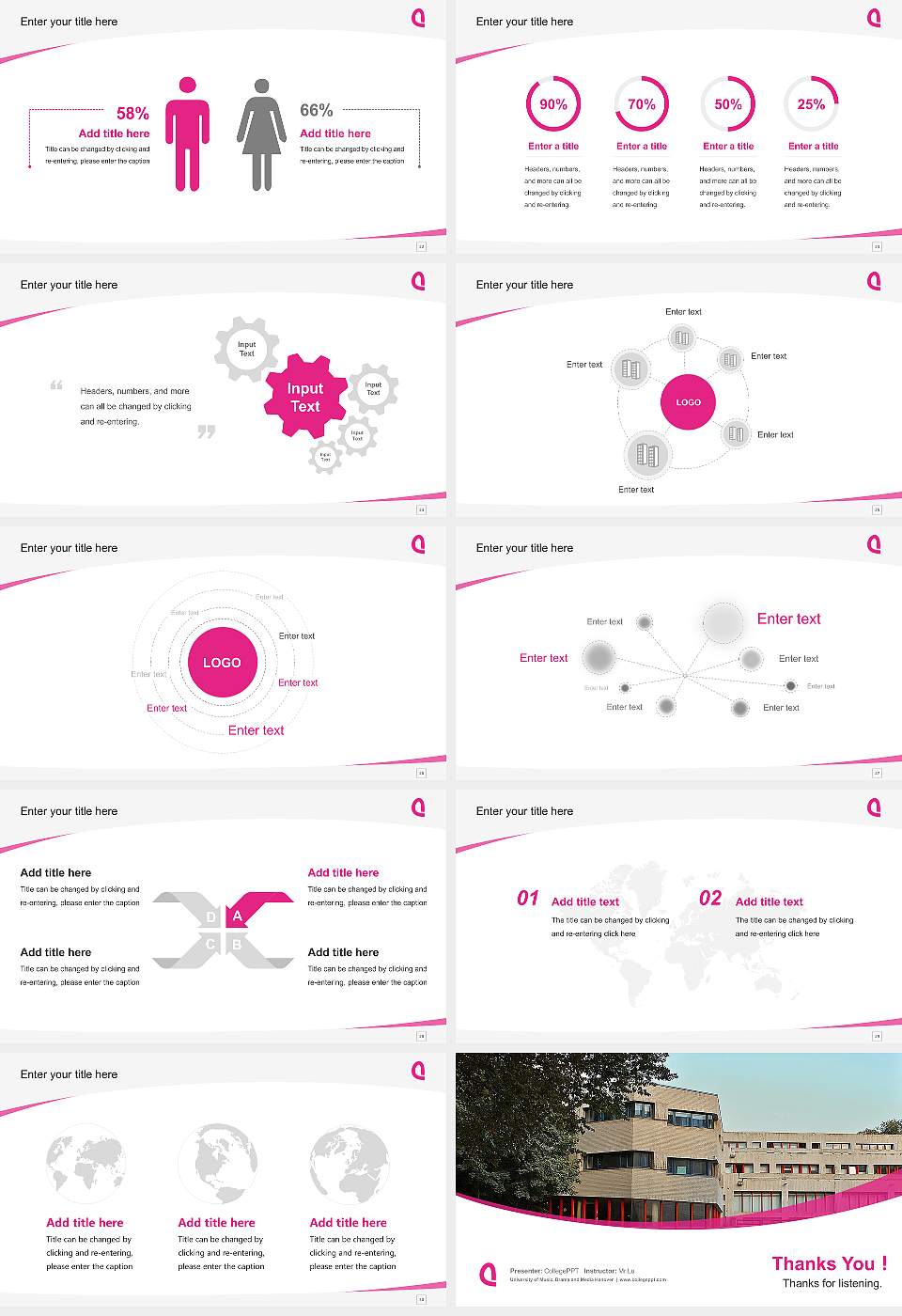 University of Music, Drama and Media Hanover Course/Courseware Creation PPT Template16:9 ratio PPT effect preview image4