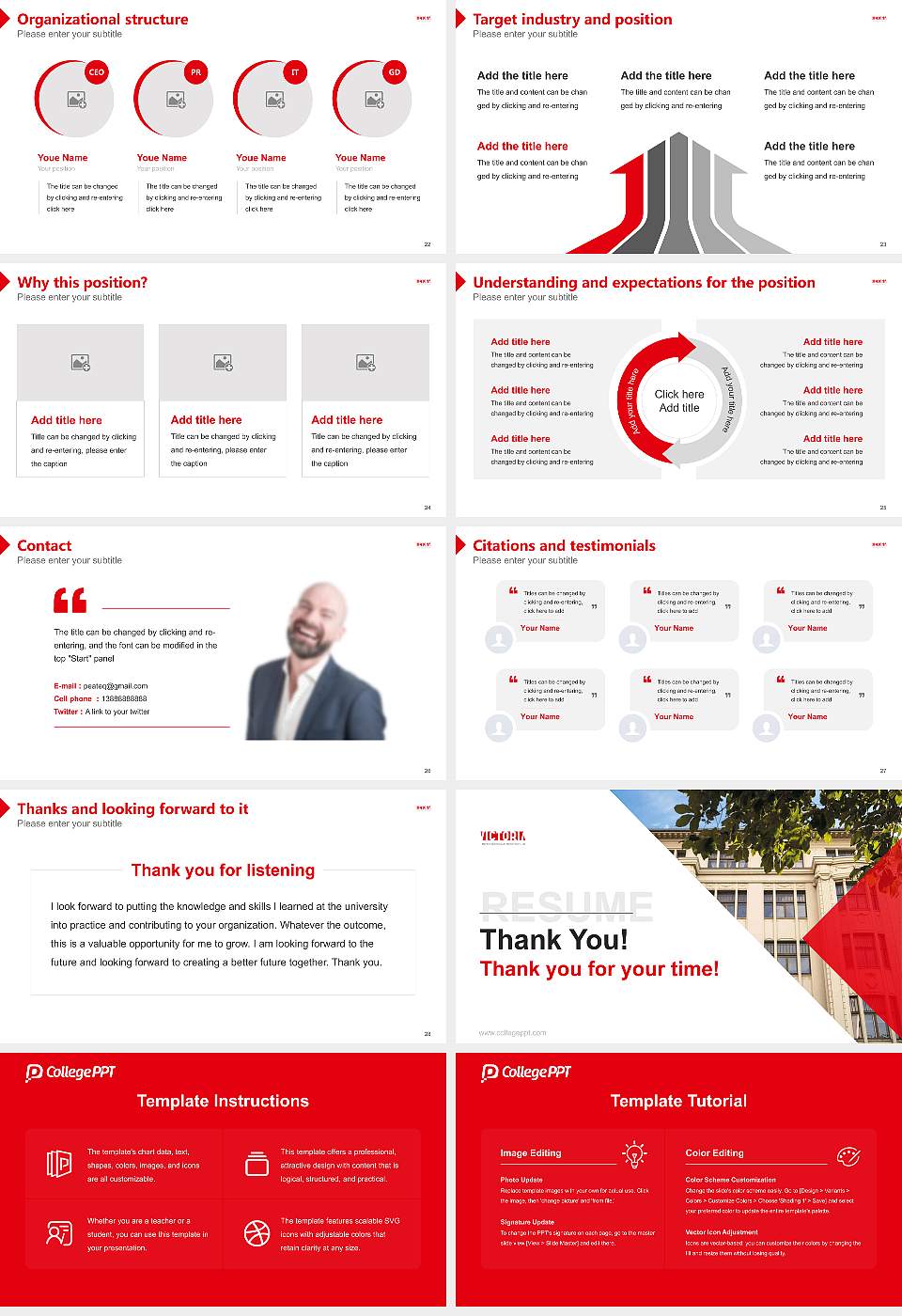 VICTORIA International University of Applied Sciences Resume PPT Template16:9 ratio PPT effect preview image4