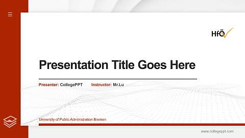 University of Public Administration Bremen Thesis Proposal/Graduation Defense PPT Template