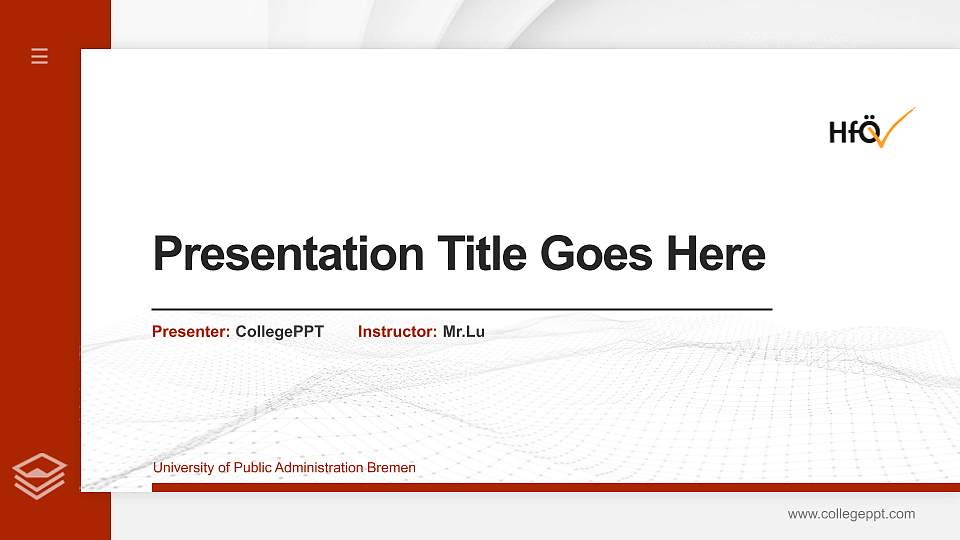 University of Public Administration Bremen Thesis Proposal/Graduation Defense PPT Template16:9 ratio PPT effect preview image