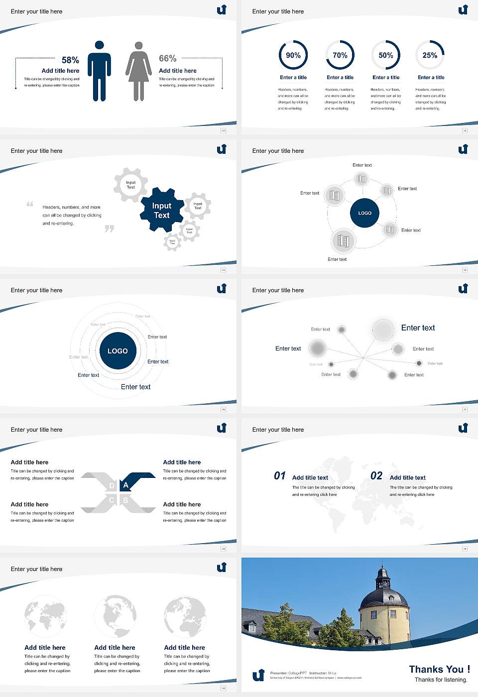 University of Siegen – Unteres Schloss campus Course/Courseware Creation PPT Template16:9 ratio PPT effect preview image4