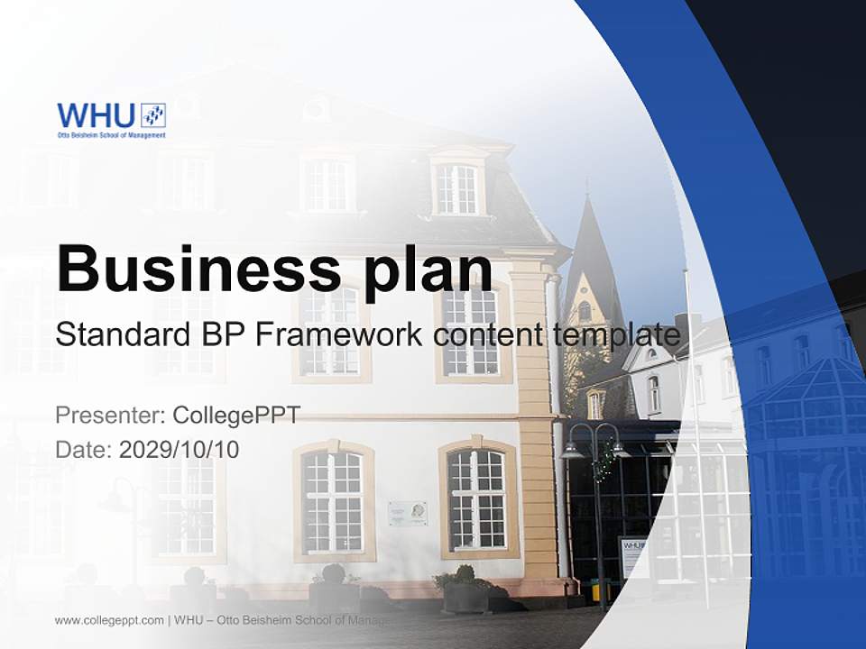 WHU – Otto Beisheim School of Management Competition/Entrepreneurship Contest PPT Template4:3 ratio PPT effect preview image9