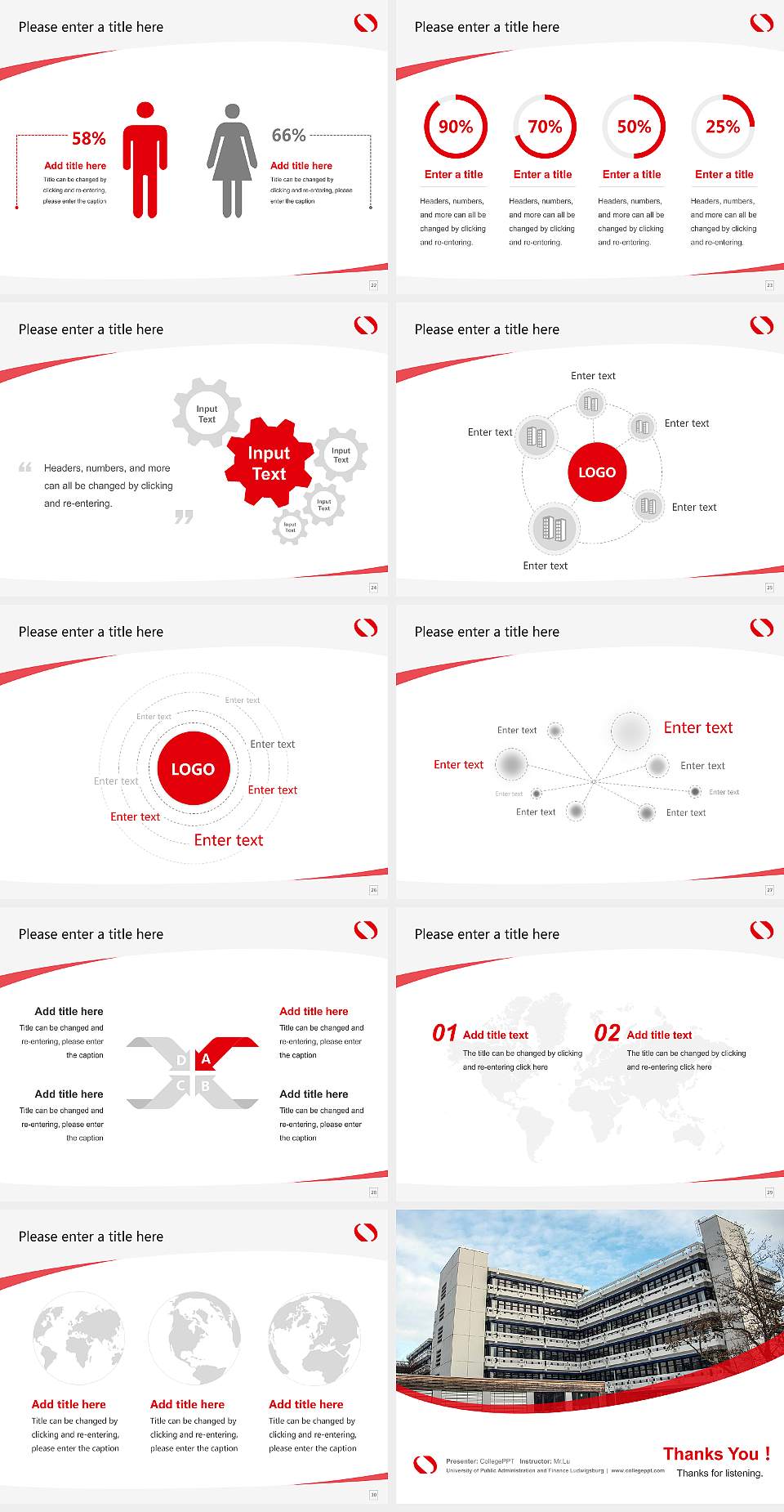 University of Public Administration and Finance Ludwigsburg Course/Courseware Creation PPT Template4:3 ratio PPT effect preview image4