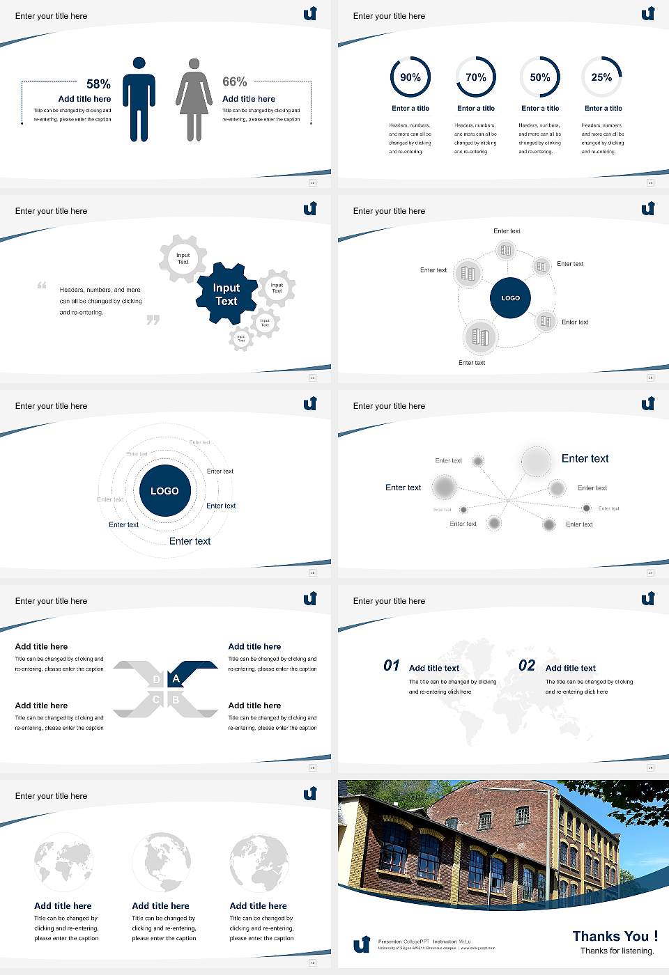 University of Siegen – Brauhaus campus Course/Courseware Creation PPT Template16:9 ratio PPT effect preview image4