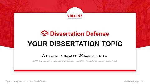 VICTORIA International University of Applied Sciences – Baden-Baden campus Graduation Thesis Defense PPT Template