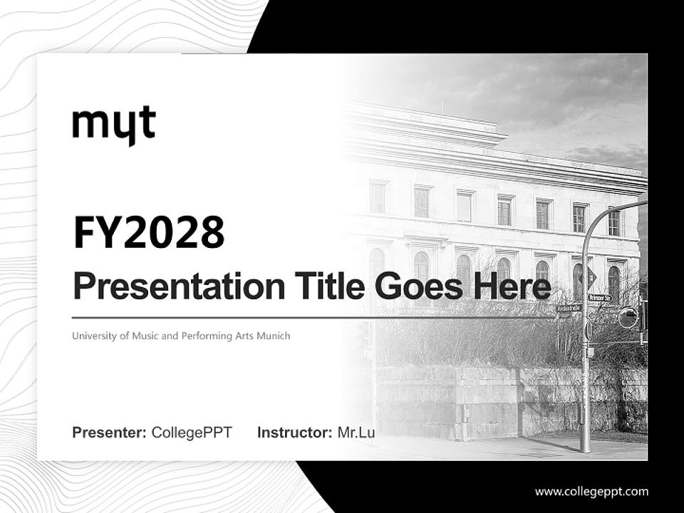 University of Music and Performing Arts Munich Academic Presentation/Research Findings Report PPT Template4:3 ratio PPT effect preview image5