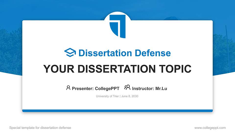 University of Trier Graduation Thesis Defense PPT Template16:9 ratio PPT effect preview image