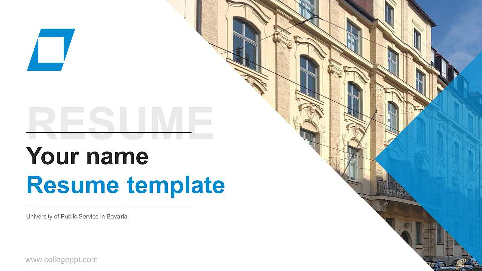 University of Public Service in Bavaria Resume PPT Template16:9 ratio PPT effect preview image