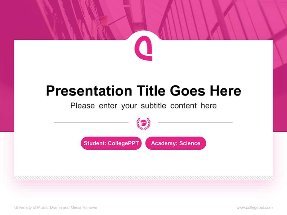 University of Music, Drama and Media Hanover National Scholarship Defense PPT Template4:3 ratio PPT effect preview image4