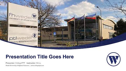 Wedel University of Applied Sciences Course/Courseware Creation PPT Template