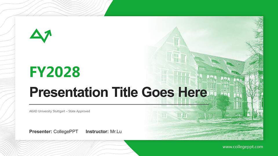 AKAD University Stuttgart – State Approved Academic Presentation/Research Findings Report PPT Template16:9 ratio PPT effect preview image