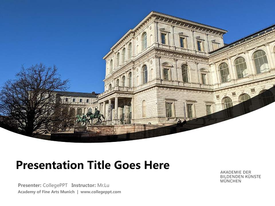 Academy of Fine Arts Munich Course/Courseware Creation PPT Template4:3 ratio PPT effect preview image5