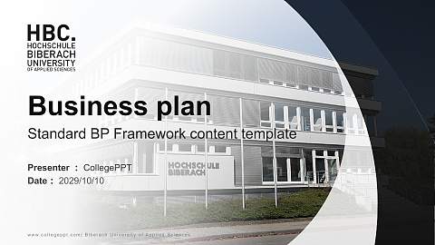 Biberach University of Applied Sciences Competition/Entrepreneurship Contest PPT Template