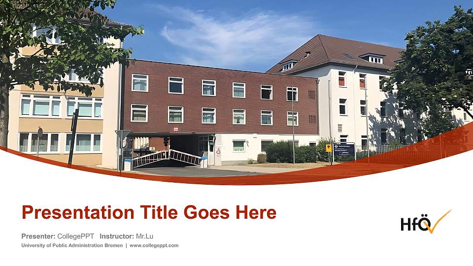 University of Public Administration Bremen Course/Courseware Creation PPT Template16:9 ratio PPT effect preview image