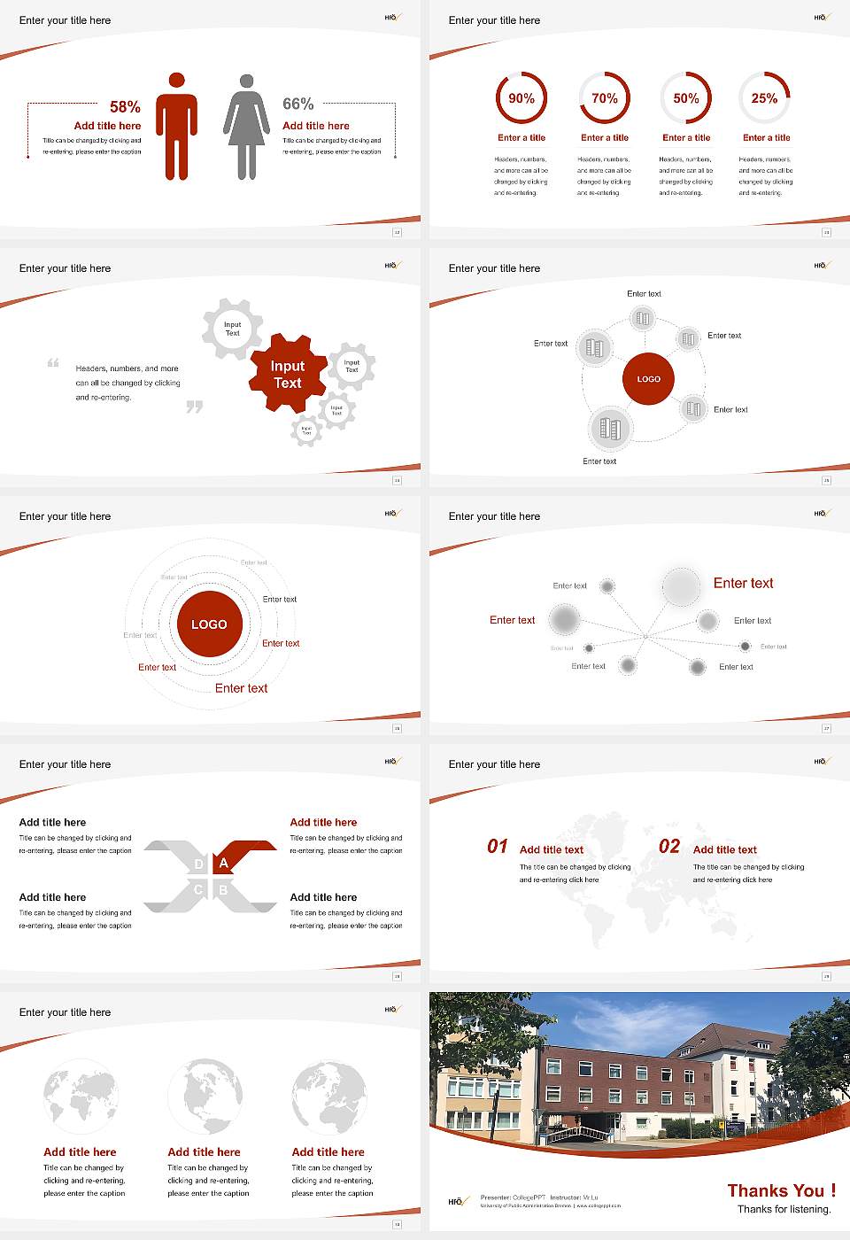 University of Public Administration Bremen Course/Courseware Creation PPT Template16:9 ratio PPT effect preview image4