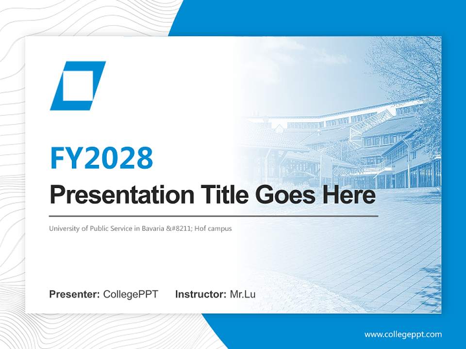 University of Public Service in Bavaria – Hof campus Academic Presentation/Research Findings Report PPT Template4:3 ratio PPT effect preview image5