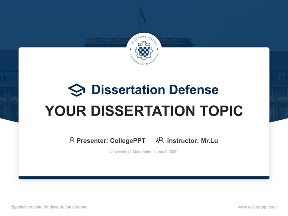 University of Mannheim Graduation Thesis Defense PPT Template4:3 ratio PPT effect preview image7