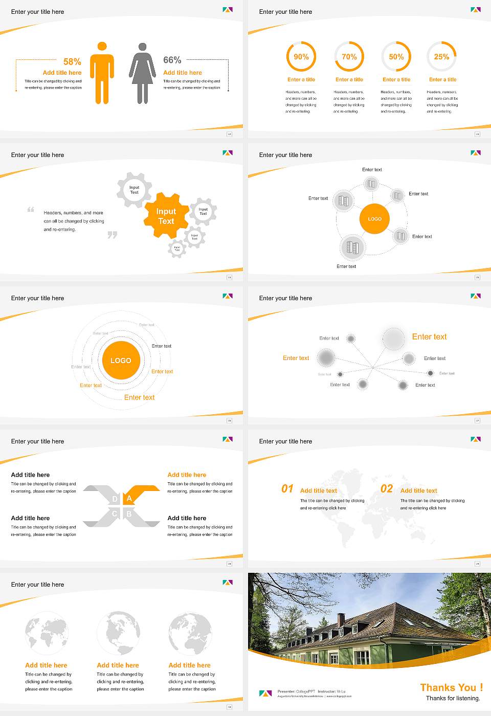 Augustana University Neuendettelsau Course/Courseware Creation PPT Template16:9 ratio PPT effect preview image4