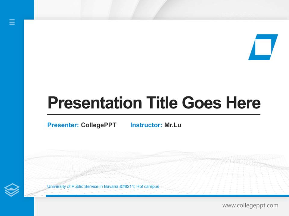 University of Public Service in Bavaria – Hof campus Thesis Proposal/Graduation Defense PPT Template4:3 ratio PPT effect preview image5