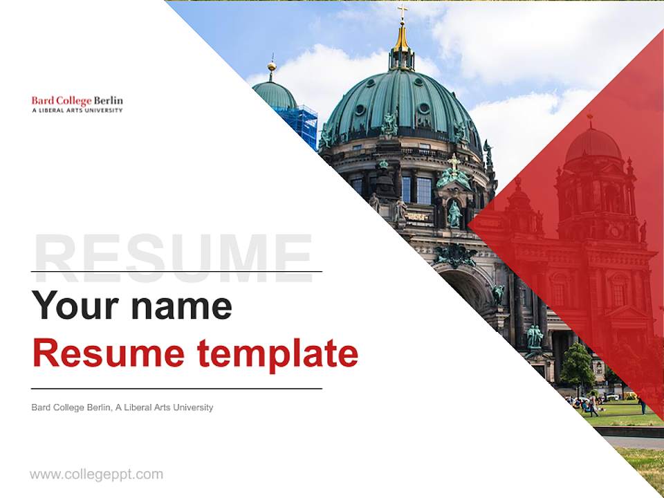 Bard College Berlin, A Liberal Arts University Resume PPT Template4:3 ratio PPT effect preview image5