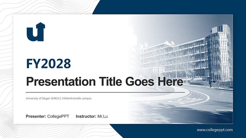 University of Siegen – Hölderlinstraße campus Academic Presentation/Research Findings Report PPT Template16:9 ratio PPT effect preview image