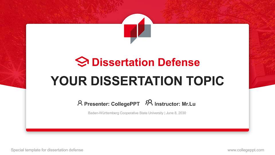 Baden-Württemberg Cooperative State University Graduation Thesis Defense PPT Template16:9 ratio PPT effect preview image