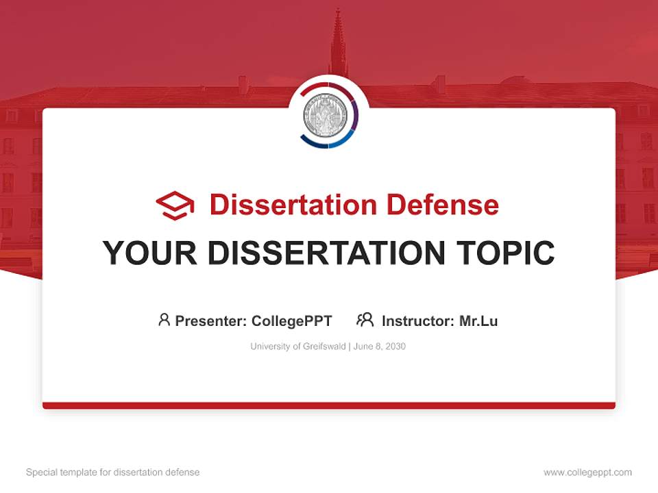 University of Greifswald Graduation Thesis Defense PPT Template4:3 ratio PPT effect preview image7