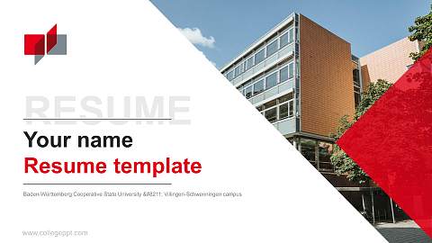 Baden-Württemberg Cooperative State University – Villingen-Schwenningen campus Resume PPT Template