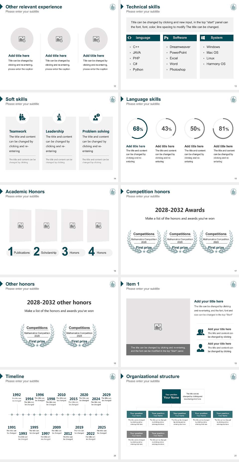 University of Lübeck Resume PPT Template4:3 ratio PPT effect preview image3