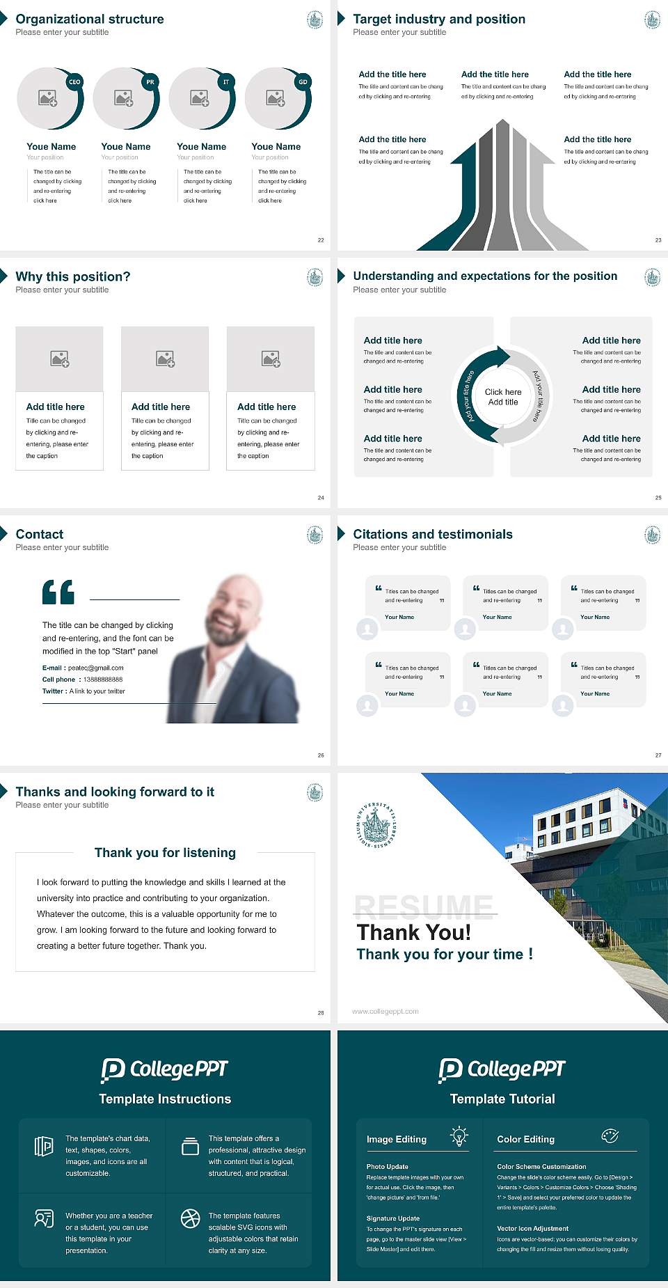 University of Lübeck Resume PPT Template4:3 ratio PPT effect preview image4