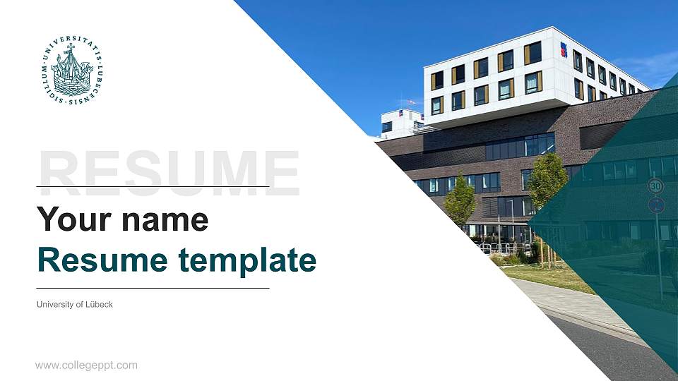 University of Lübeck Resume PPT Template16:9 ratio PPT effect preview image