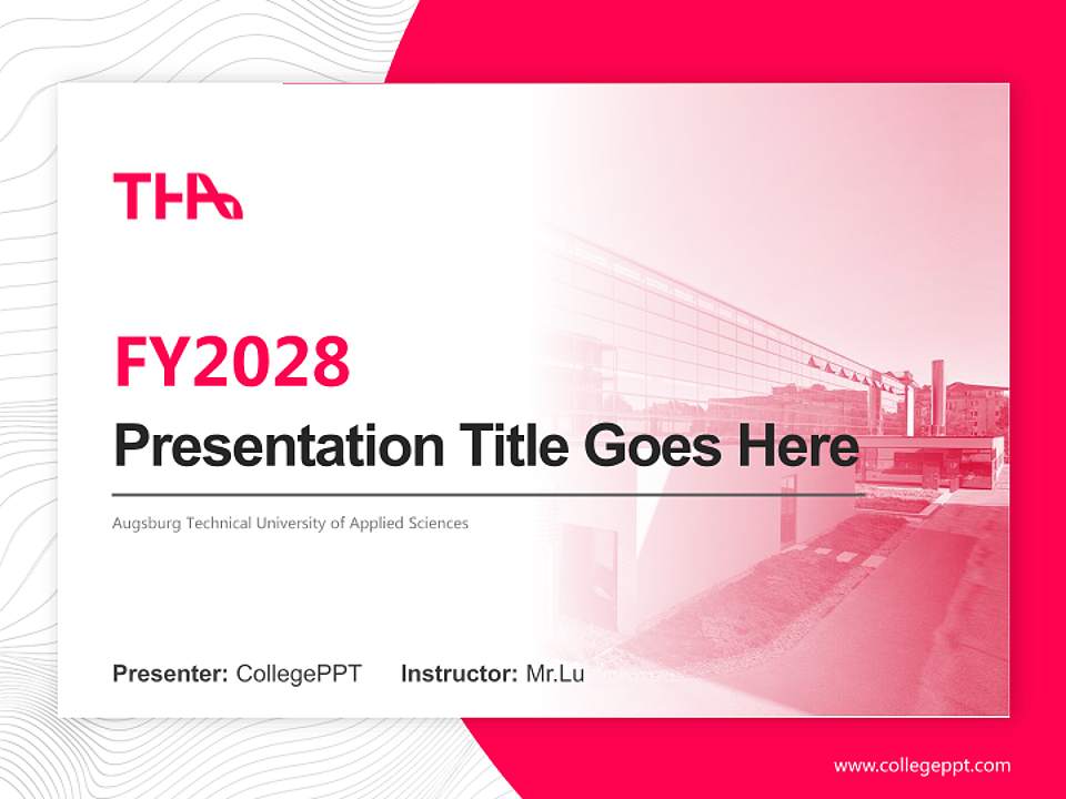 Augsburg Technical University of Applied Sciences Academic Presentation/Research Findings Report PPT Template4:3 ratio PPT effect preview image5