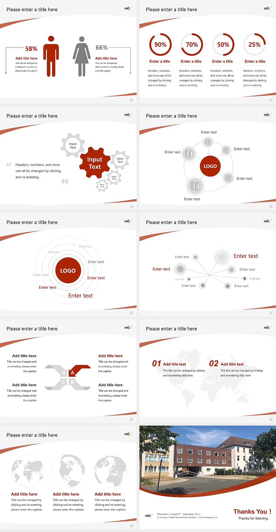 University of Public Administration Bremen Course/Courseware Creation PPT Template4:3 ratio PPT effect preview image4