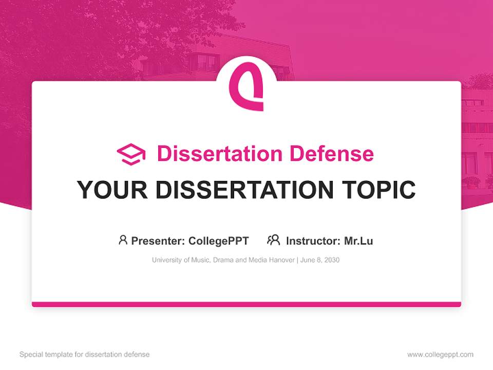 University of Music, Drama and Media Hanover Graduation Thesis Defense PPT Template4:3 ratio PPT effect preview image7