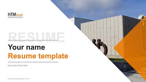 University of Music Saar Resume PPT Template