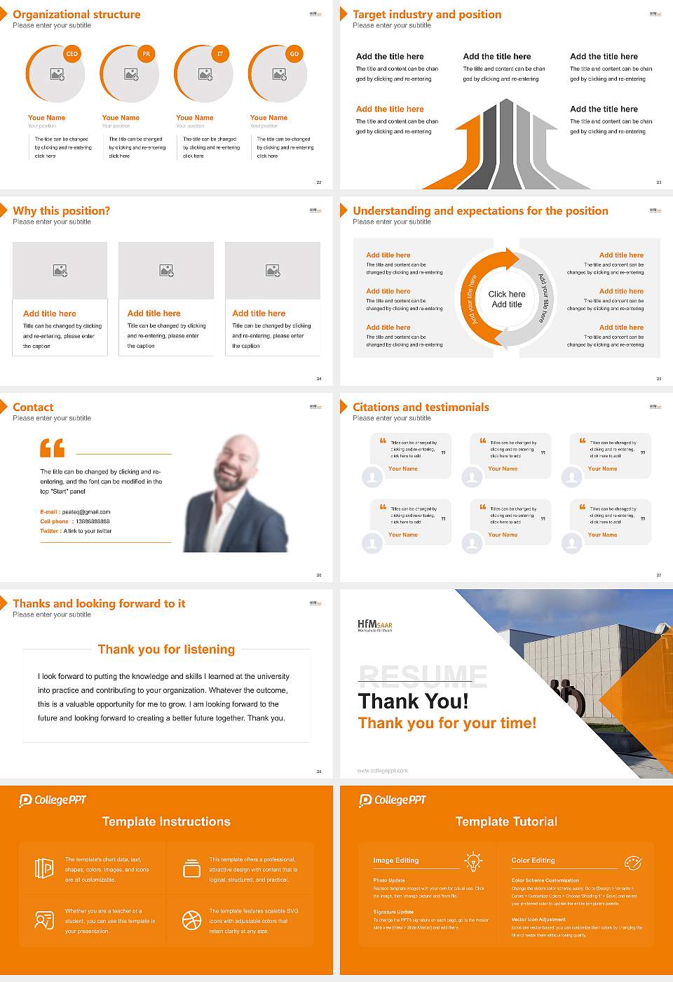 University of Music Saar Resume PPT Template16:9 ratio PPT effect preview image4
