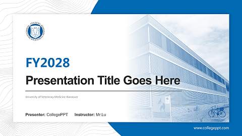 University of Veterinary Medicine Hannover Academic Presentation/Research Findings Report PPT Template