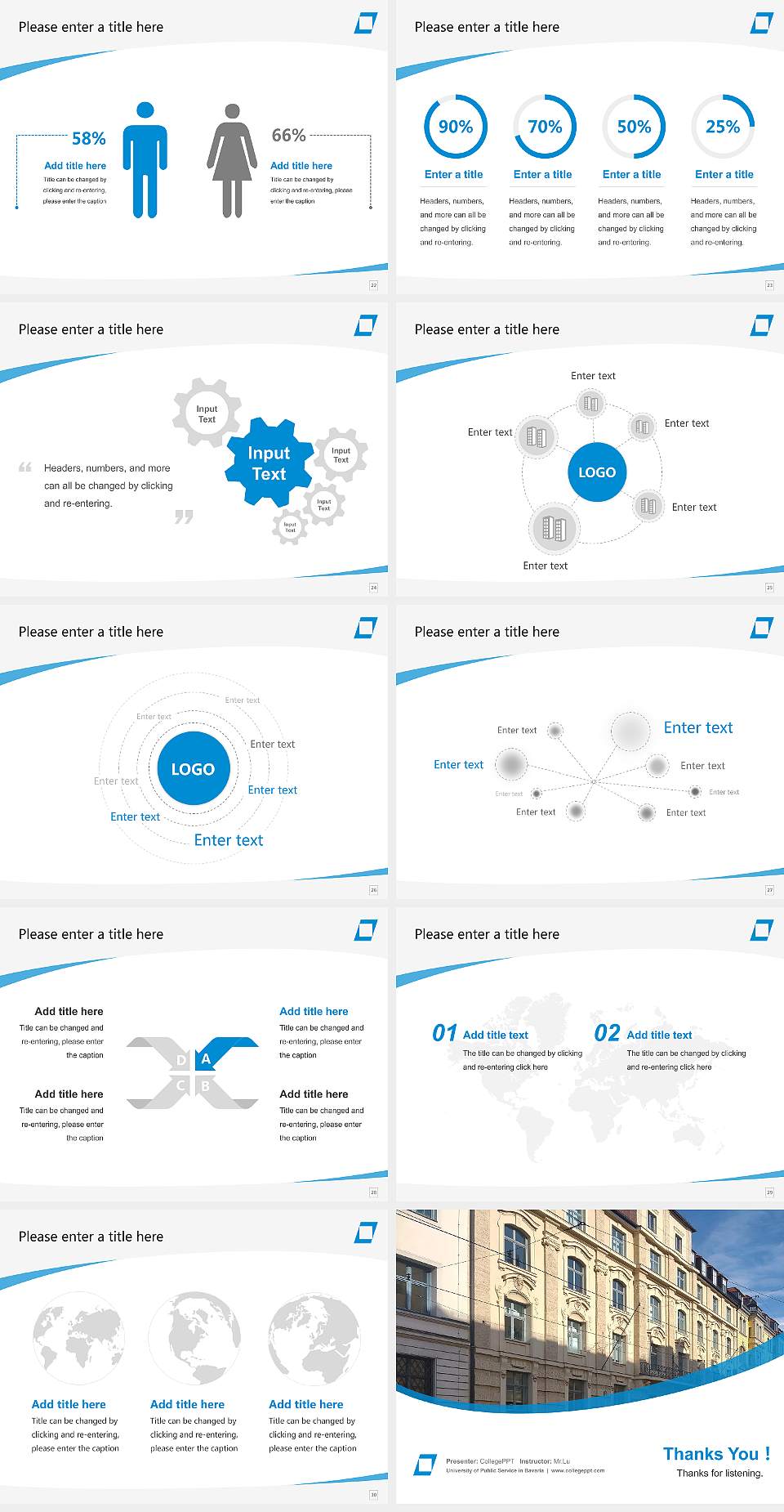 University of Public Service in Bavaria Course/Courseware Creation PPT Template4:3 ratio PPT effect preview image4