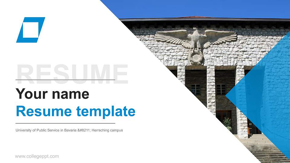 University of Public Service in Bavaria – Herrsching campus Resume PPT Template16:9 ratio PPT effect preview image