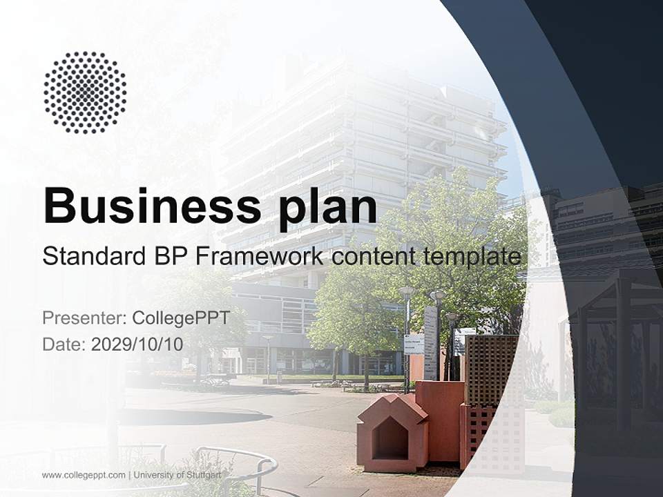 University of Stuttgart Competition/Entrepreneurship Contest PPT Template4:3 ratio PPT effect preview image9