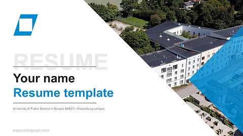 University of Public Service in Bavaria – Wasserburg campus Resume PPT Template