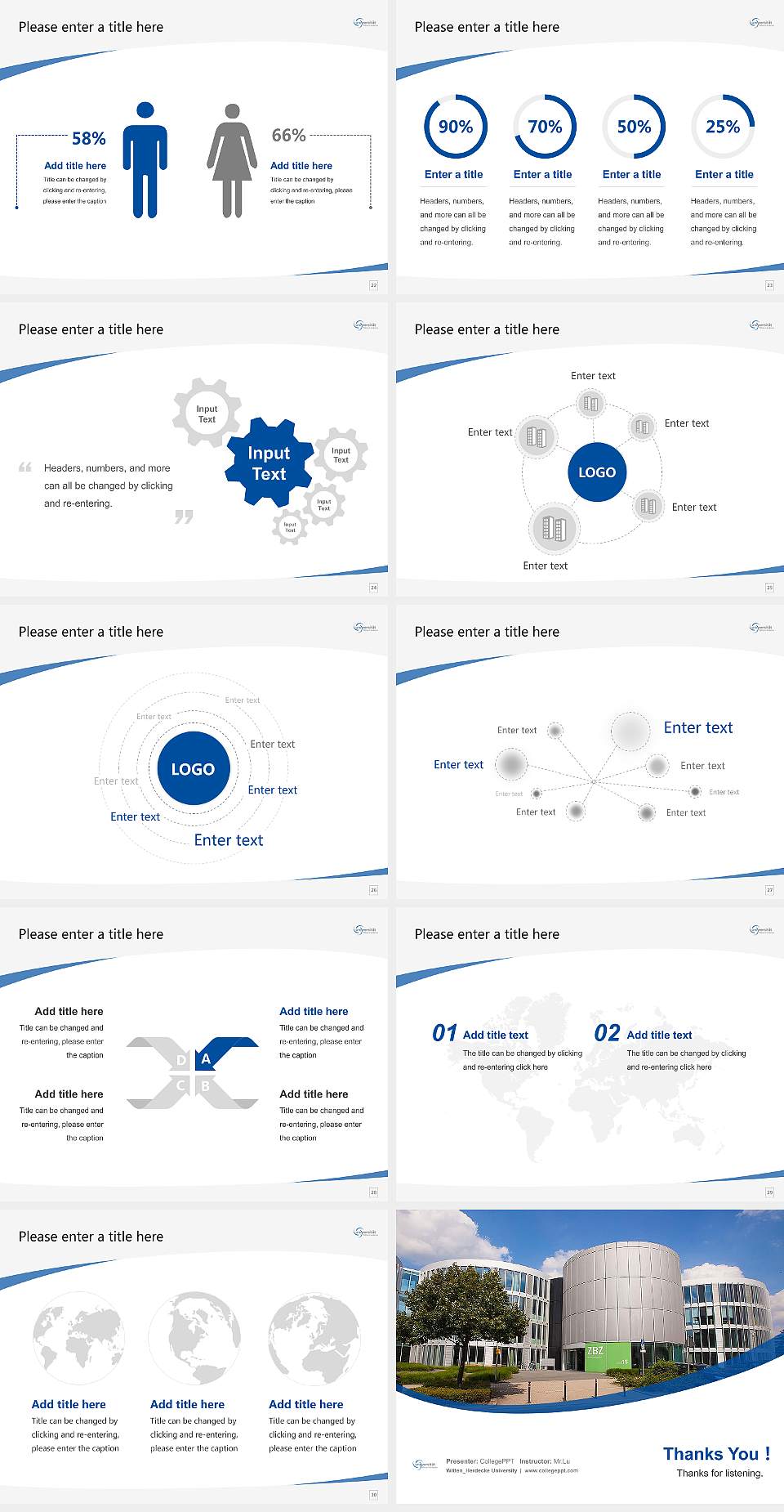 Witten_Herdecke University Course/Courseware Creation PPT Template4:3 ratio PPT effect preview image4